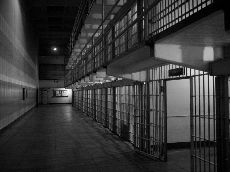 jail cells black and white